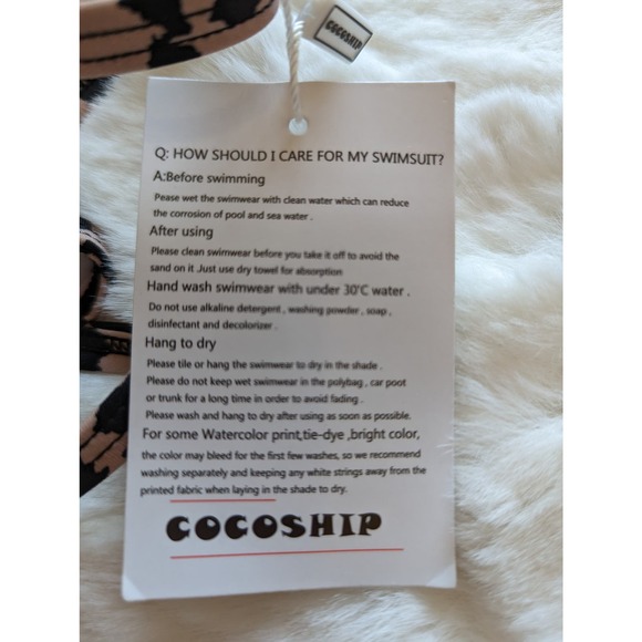 COCOSHIP Ruffled Hem Rusched Side Tankini Leopard Print Swim Suit Top Size L - Picture 11 of 12